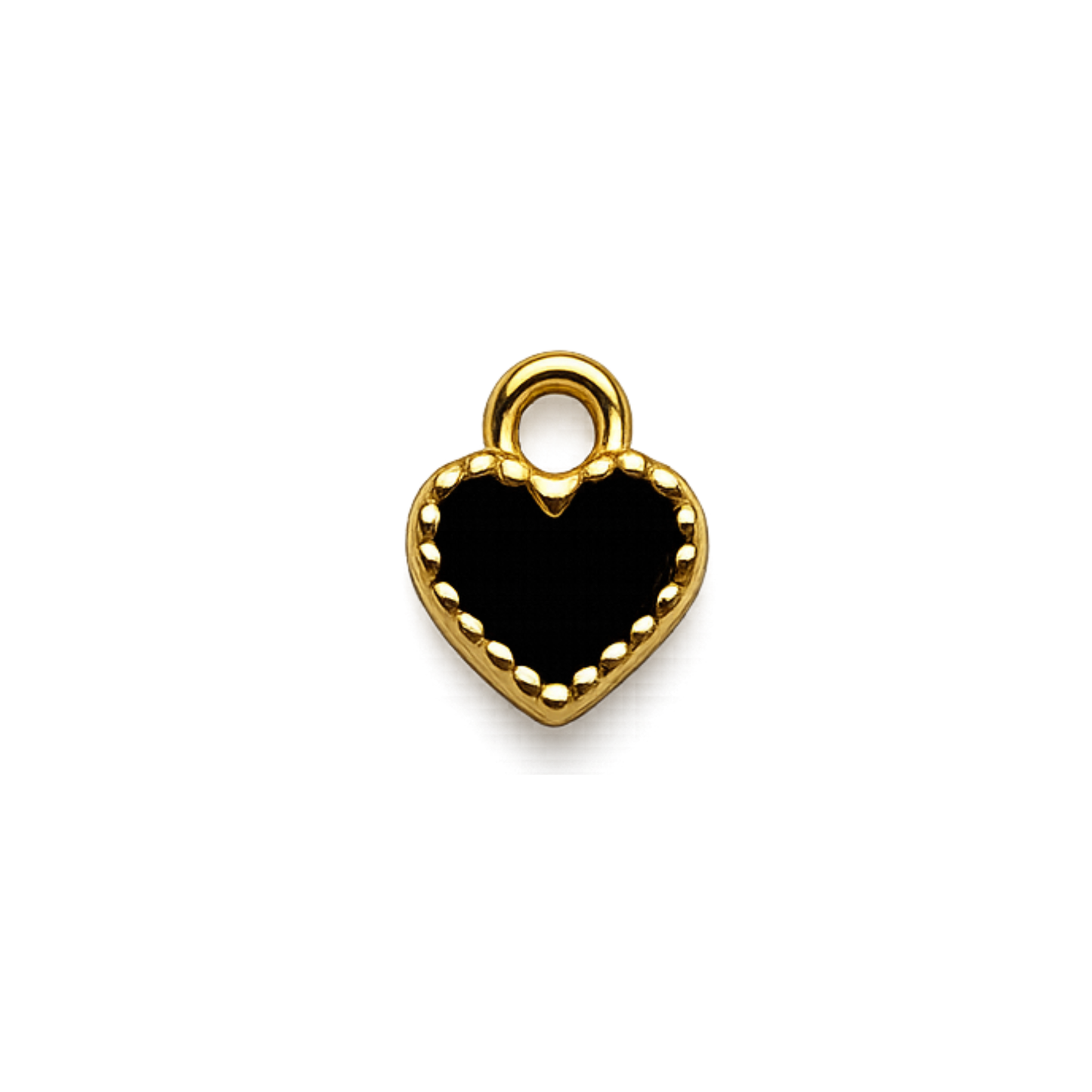 Mini Heart Charm | White, Pink & Black Gold Heart Charm | Charm Bar