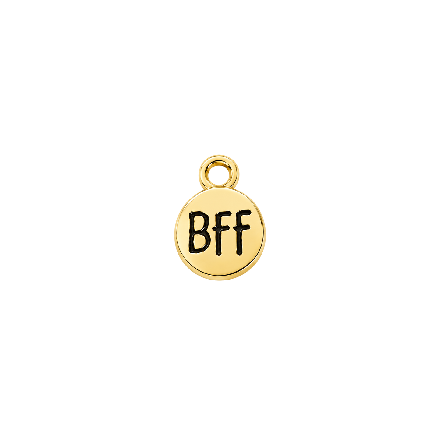 BFF Friendship Charm | Gold Best Friends Charm | Mini Round Charm Pendant
