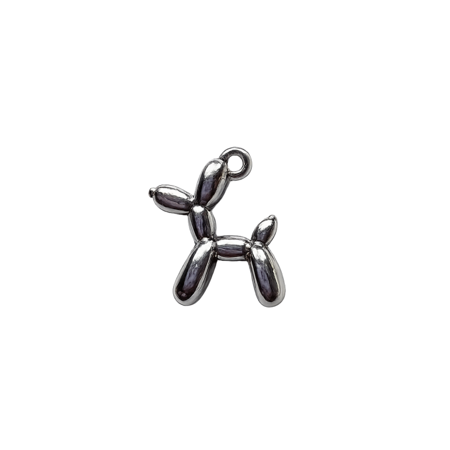 Silver Balloon Dog Charm | Balloon Animal Charm Pendant