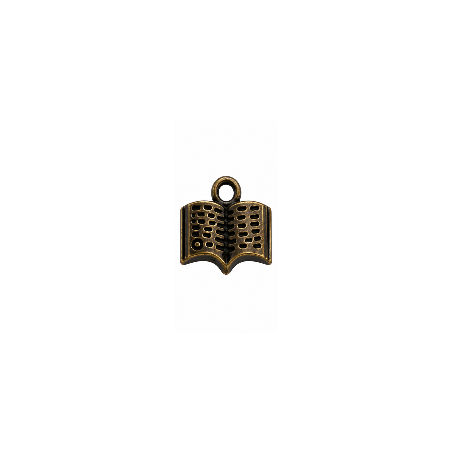 Open Book Charm | Mini Reading Book Charm | Gold or Antique Bronze