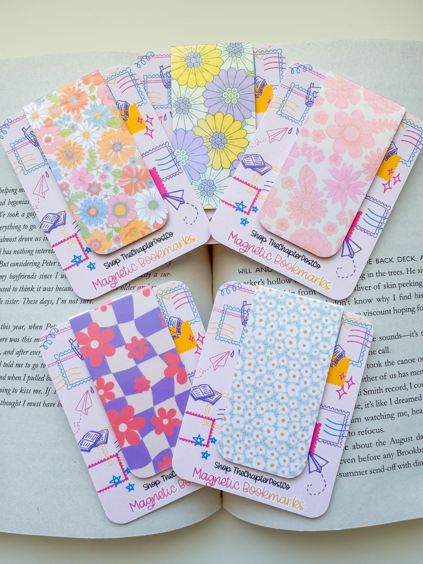 Floral Magnetic Bookmarks