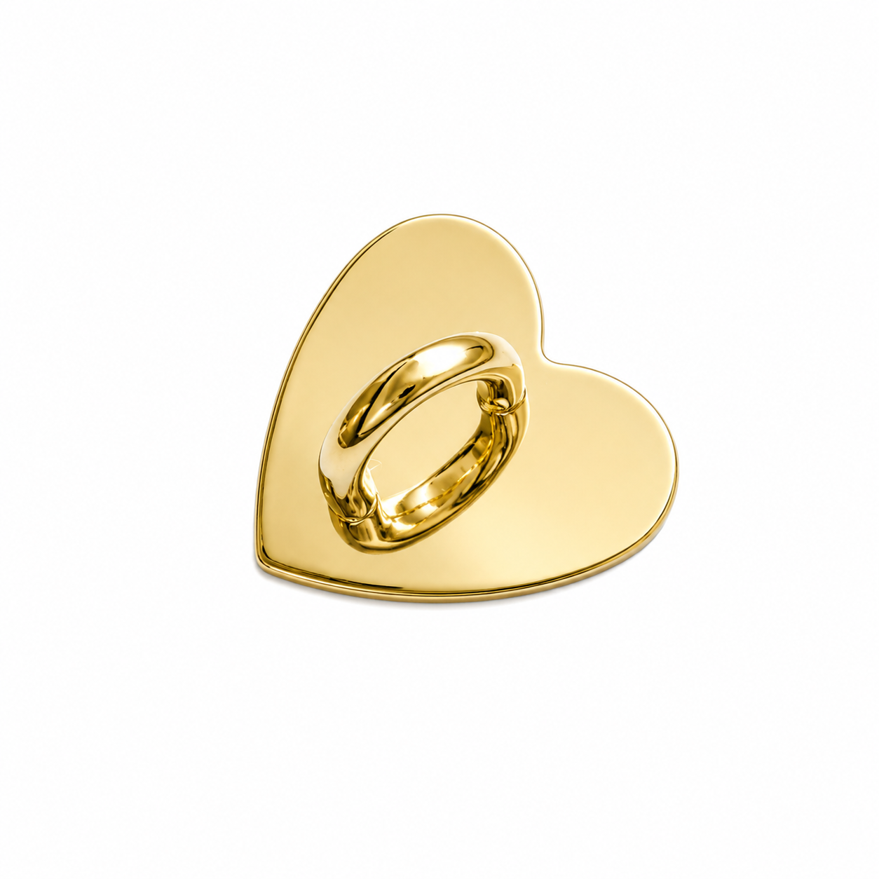 Heart Adhesive Charm Base | Gold or Silver Self-Adhesive Charm Connector for Phone Cases & Accessories