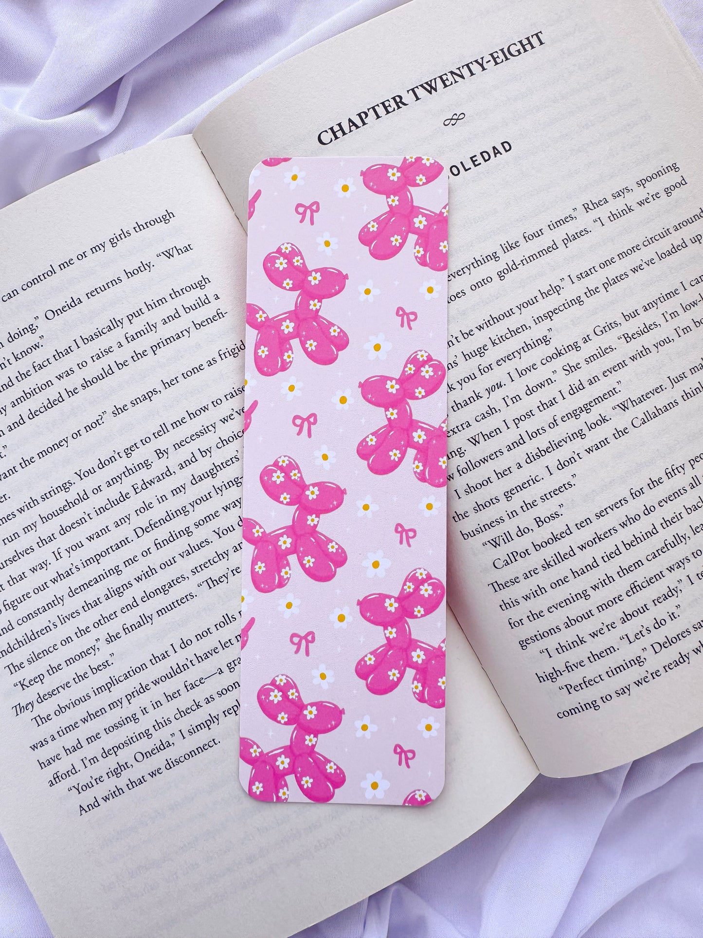 Pink Balloon Dog Bookmark