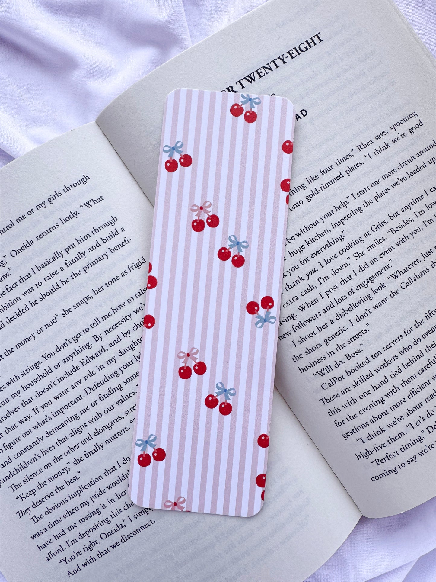 Cherry Stipes Bookmark