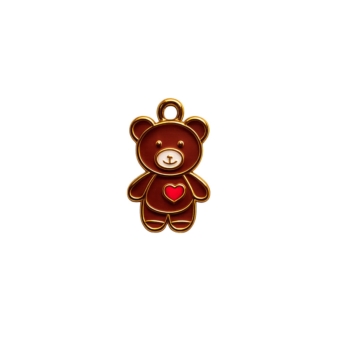 Teddy Bear with Heart Charm | Enamel Bear Charm | Cute Bear Charm