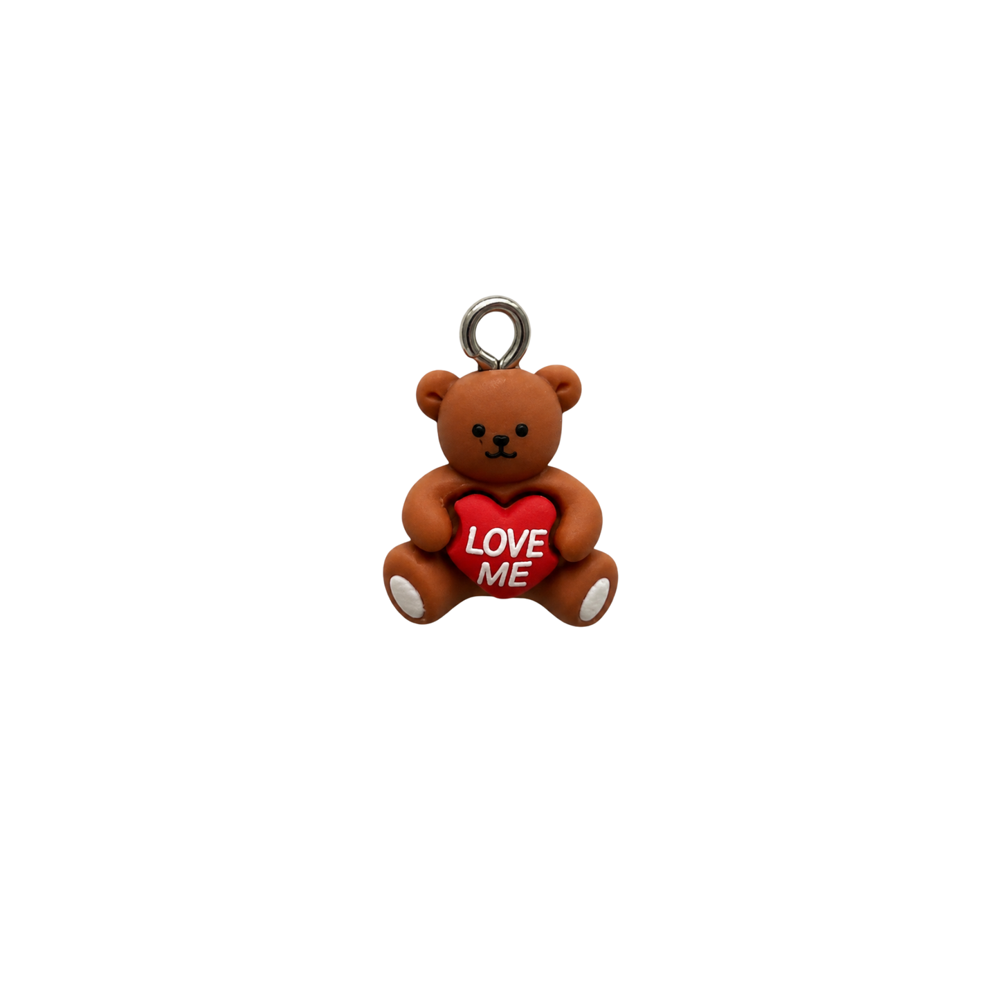Love Me Teddy Bear Charm | Cute Bear Heart Charm for Bookmarks, Keychains & Charm Accessories