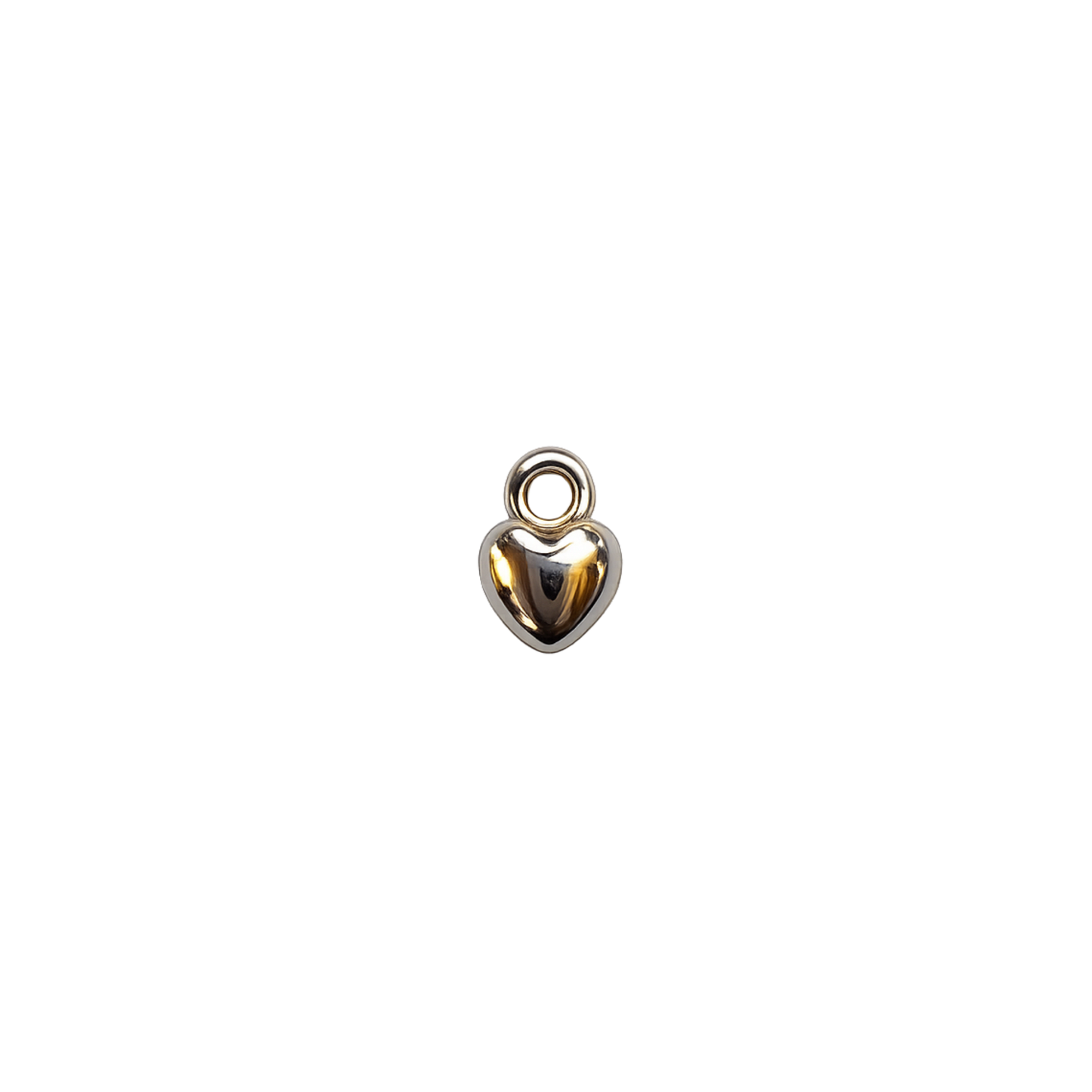 Mini Silver Heart Charm | Puffy Heart Charm | Romantic Charm Bar