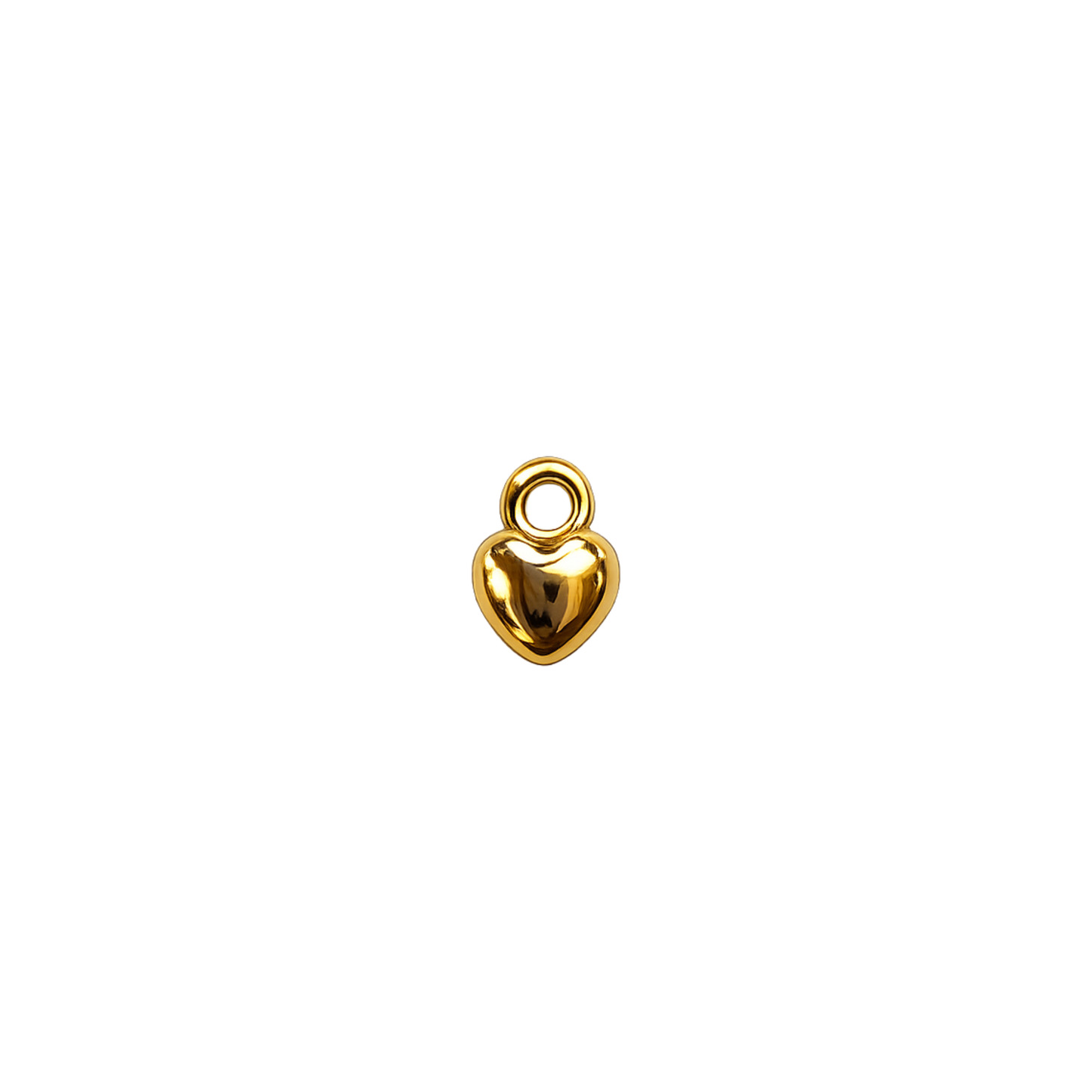 Mini Gold Heart Charm | Puffy Heart Charm | Romantic Charm Bar