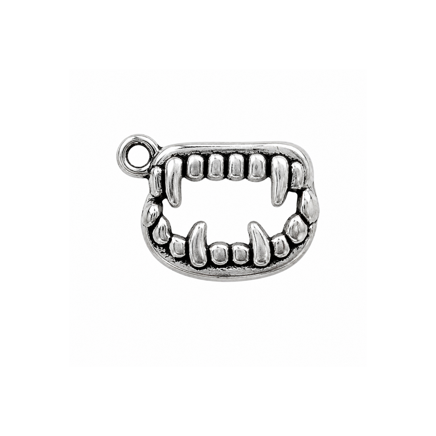Silver Vampire Fangs Charm | Gothic Fang Charm | Halloween & Spooky Charm