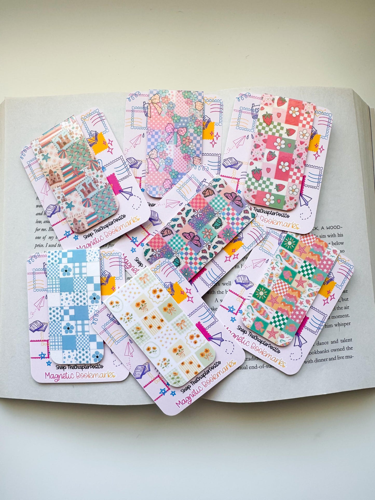 Patchwork Magnetic Bookmarks