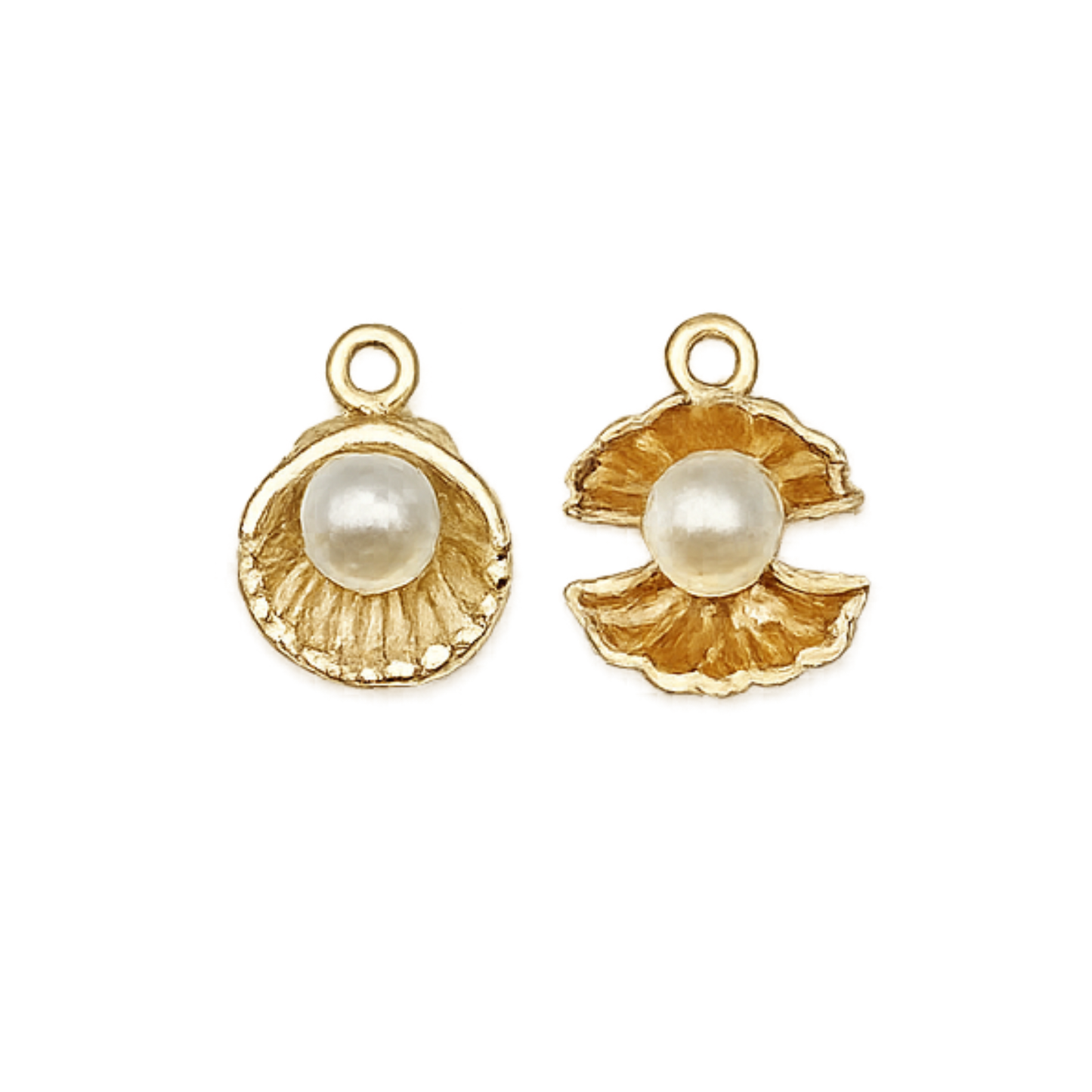Gold Pearl Seashell Charm | Coastal Oyster & Pearl Charm Collection
