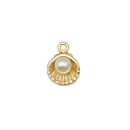 Gold Pearl Seashell Charm | Coastal Oyster & Pearl Charm Collection
