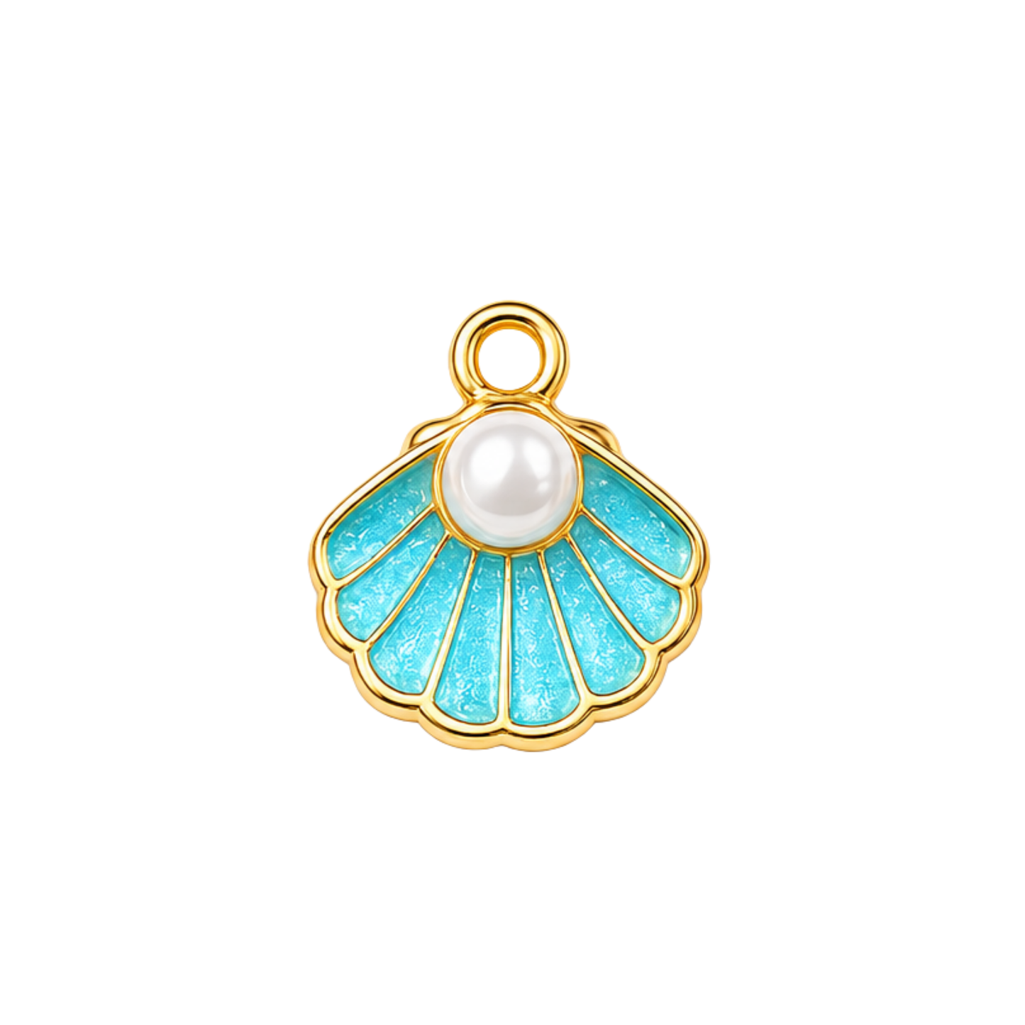 Open Pearl Seashell Charm | Gold Coastal Shell Charm