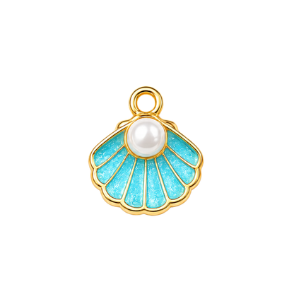 Open Pearl Seashell Charm | Gold Coastal Shell Charm