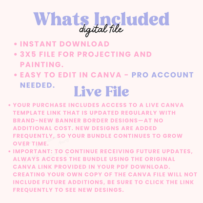 Huge Editable Banner Border Template Bundle 200+ 3x5| Digital Canva Files | Instant Download