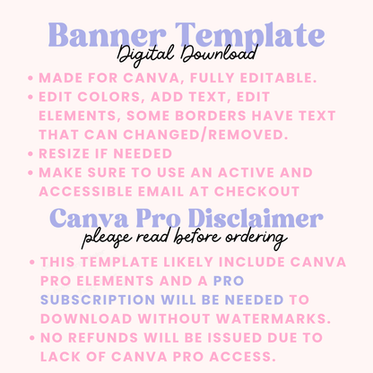Huge Editable Banner Border Template Bundle 200+ 3x5| Digital Canva Files | Instant Download