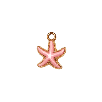 Pink Coastal Sea Life Charms | Starfish, Scallop Shell & Spiral Shell | Charm Bar
