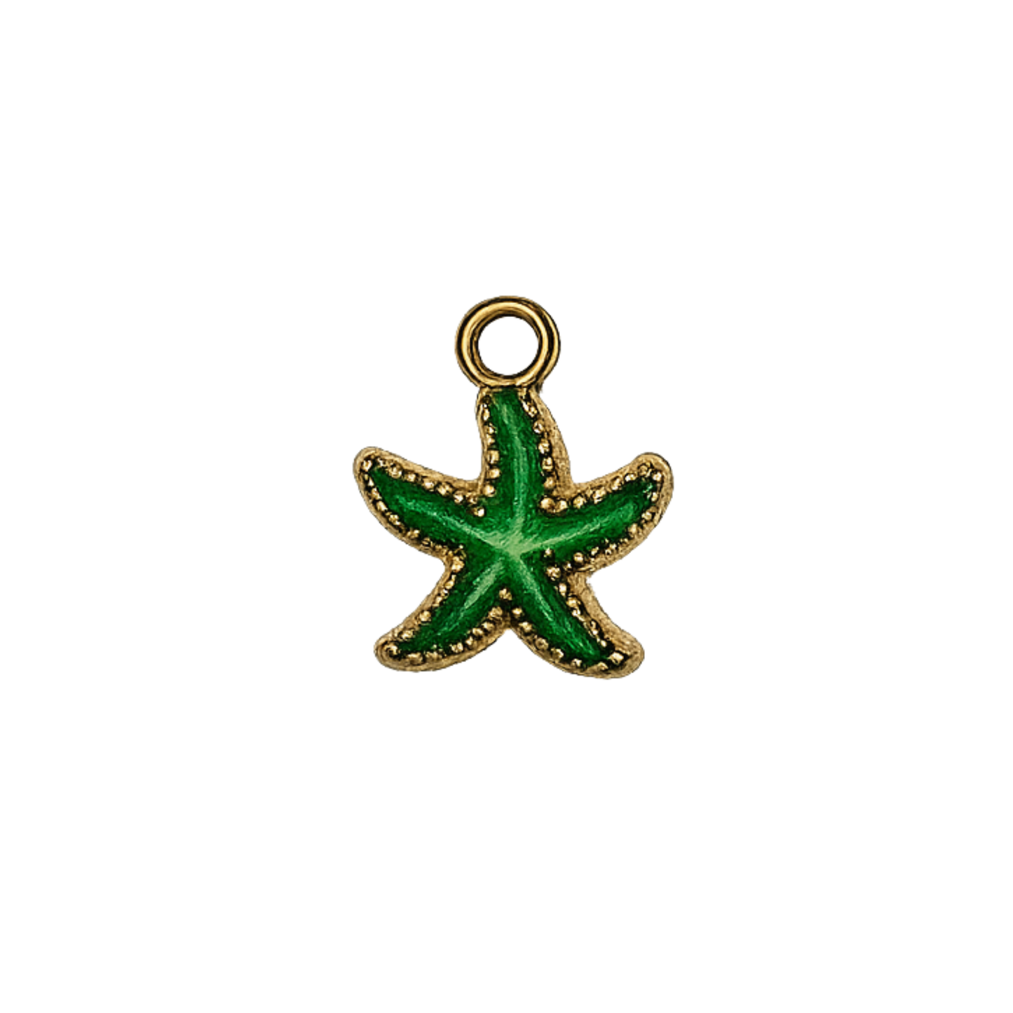 Dark Green Coastal Sea Life Charms | Starfish, Scallop Shell & Spiral Shell | Charm Bar