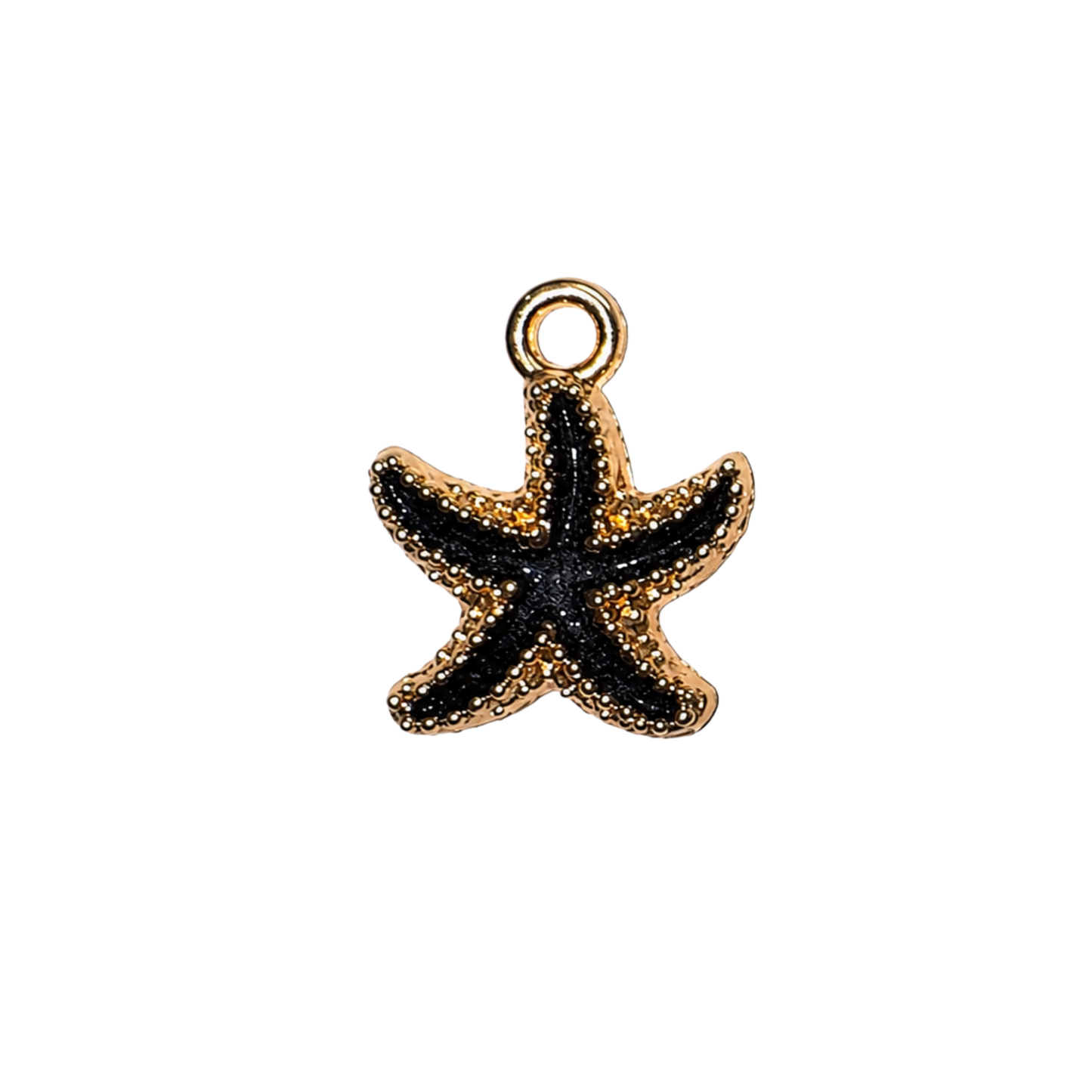 Black Coastal Sea Life Charms | Starfish, Scallop Shell & Spiral Shell | Charm Bar