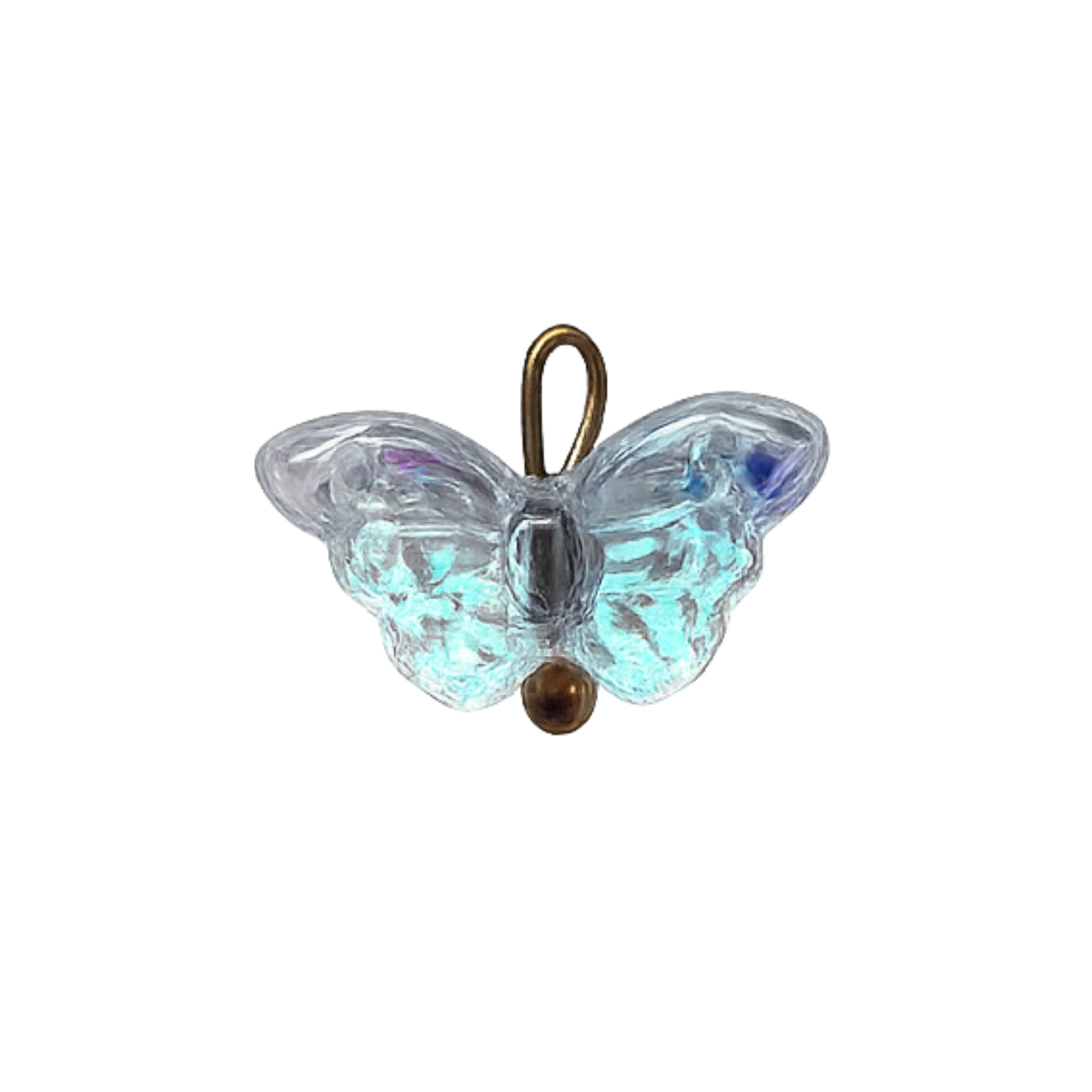 Resin Butterfly Charm | Iridescent & Colored Butterfly Charm | Gold Charm Bar