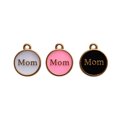 Mom Charm | Pink, White & Black Mom Charm | Family Charm Bar