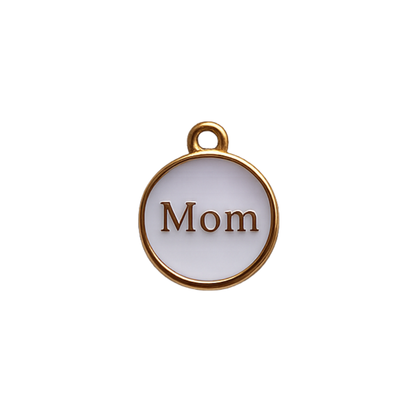 Mom Charm | Pink, White & Black Mom Charm | Family Charm Bar