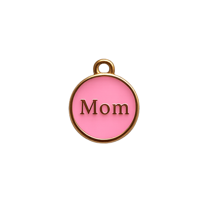 Mom Charm | Pink, White & Black Mom Charm | Family Charm Bar