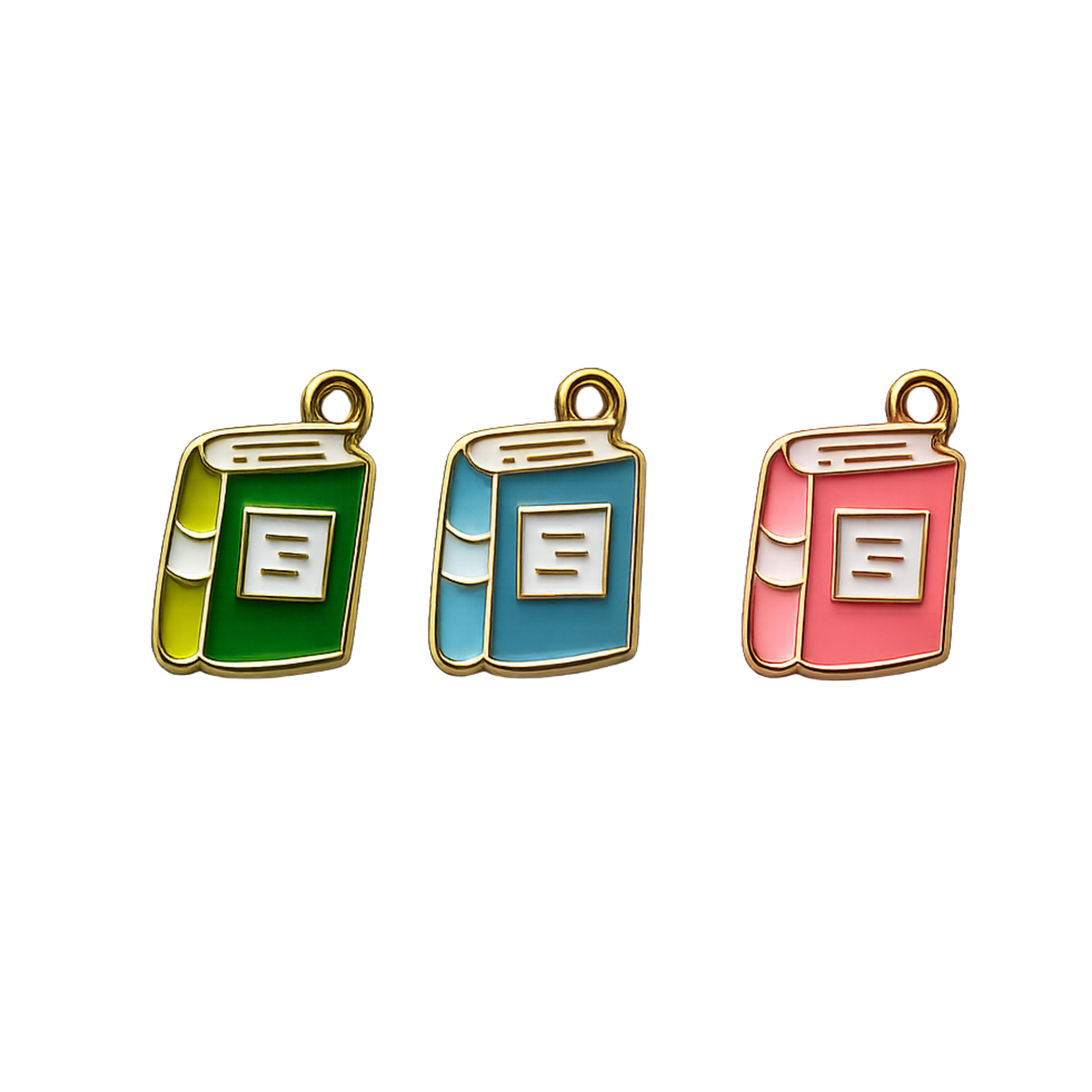 Book Charm | Pink, Blue & Green Book Charm | Bookish Charm Bar