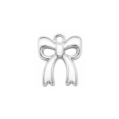 Ribbon Bow Charm | Colorful Silver Bow Charm | Coquette Charm Bar