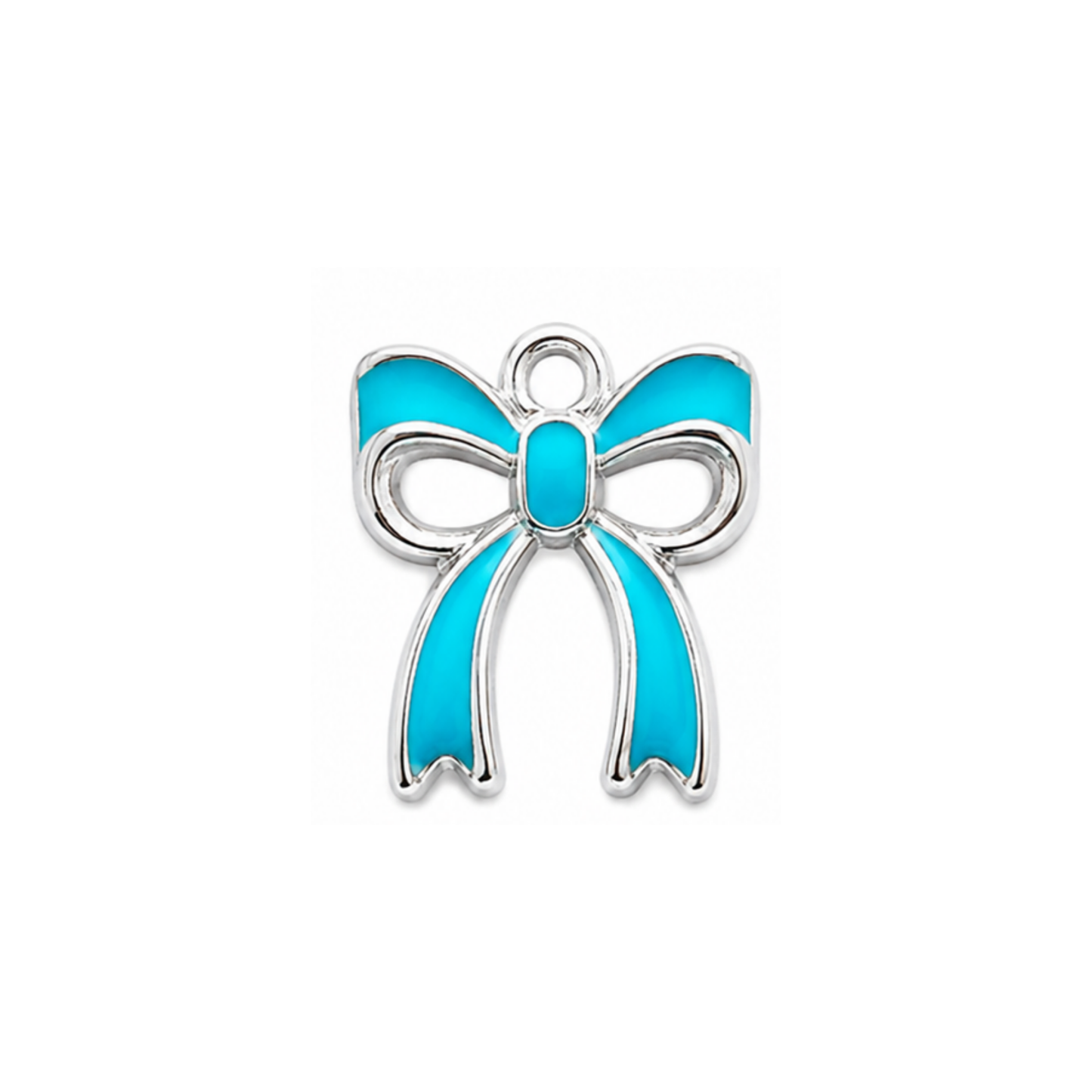 Ribbon Bow Charm | Colorful Silver Bow Charm | Coquette Charm Bar