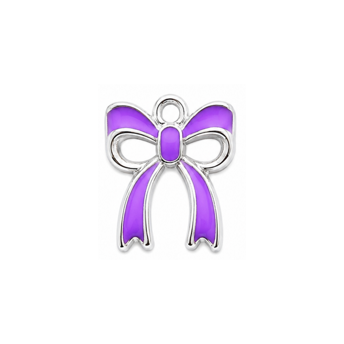 Ribbon Bow Charm | Colorful Silver Bow Charm | Coquette Charm Bar