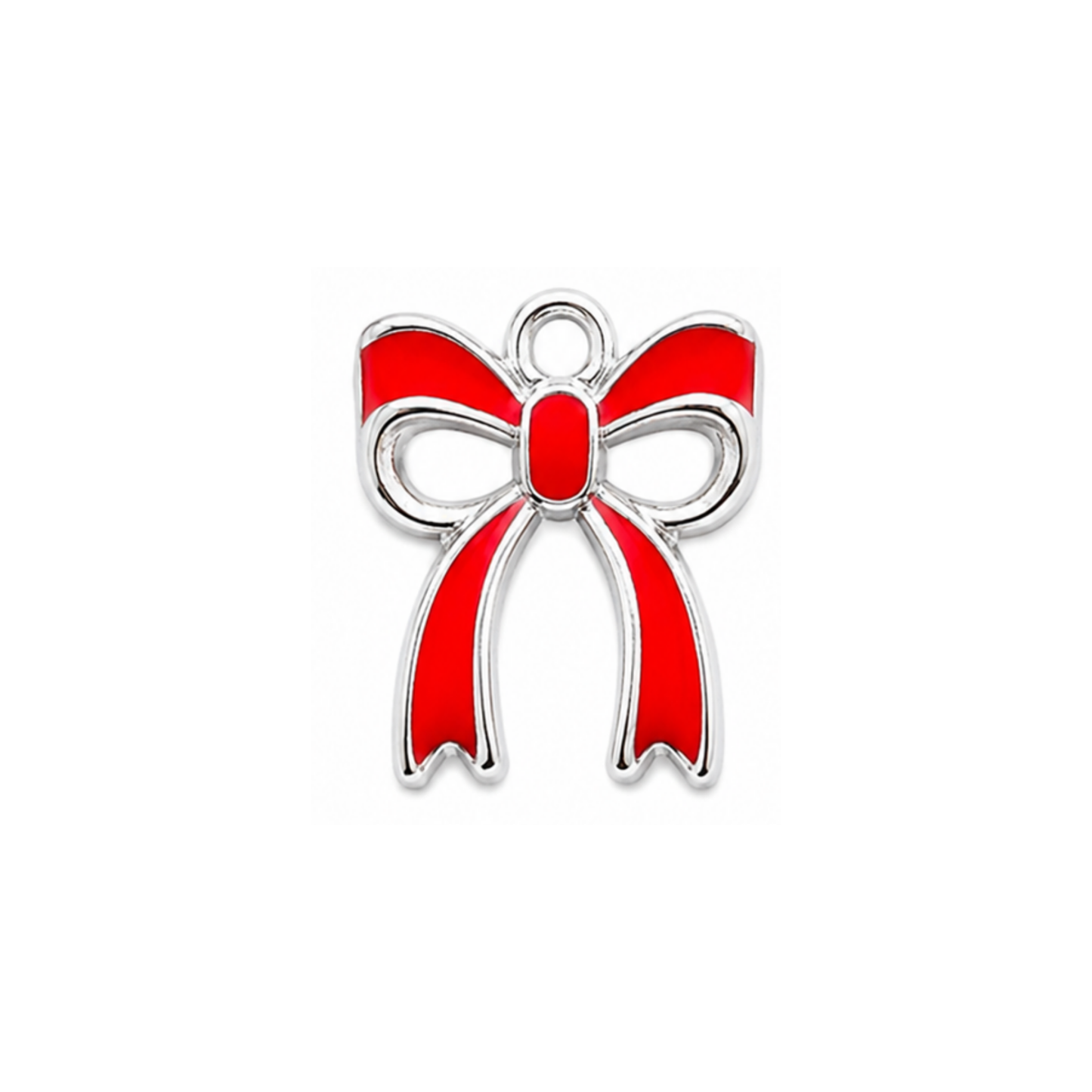 Ribbon Bow Charm | Colorful Silver Bow Charm | Coquette Charm Bar
