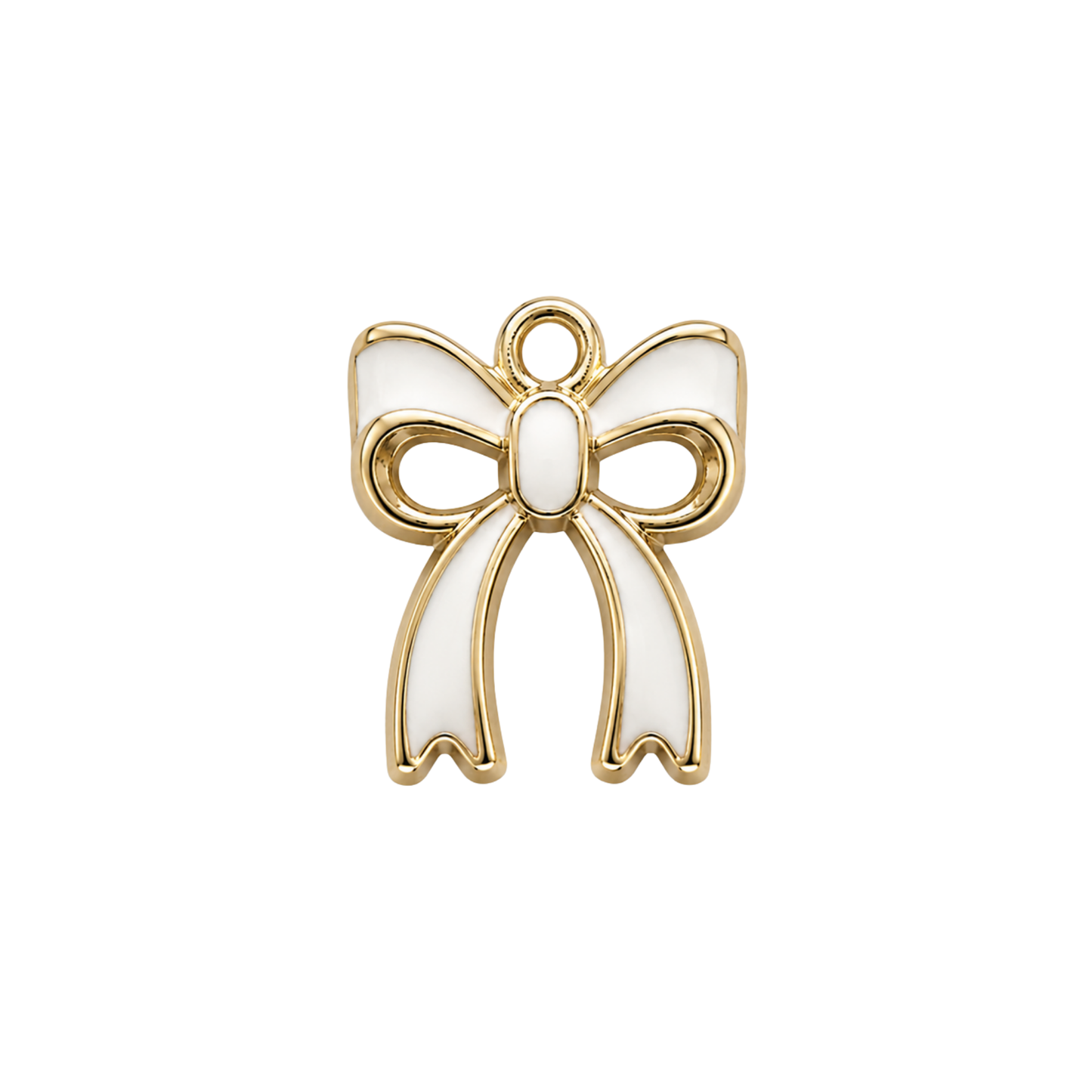 Ribbon Bow Charm | White & Black Gold Bow Charm | Coquette Charm Bar