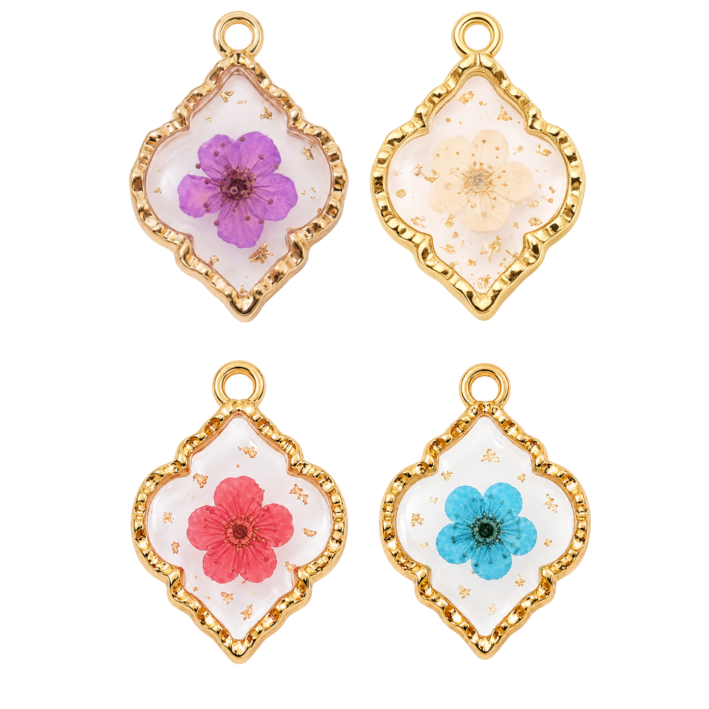 Pressed Flower Resin Charm | Multiple Flower Color Options