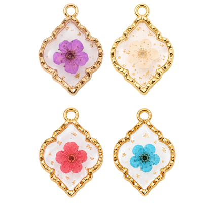 Pressed Flower Resin Charm | Multiple Flower Color Options