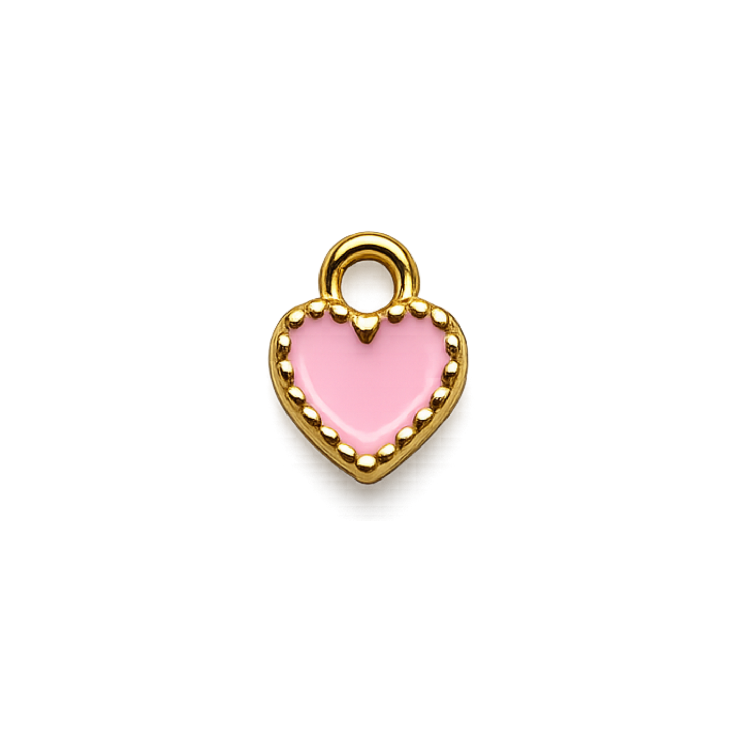 Mini Heart Charm | White, Pink & Black Gold Heart Charm | Charm Bar