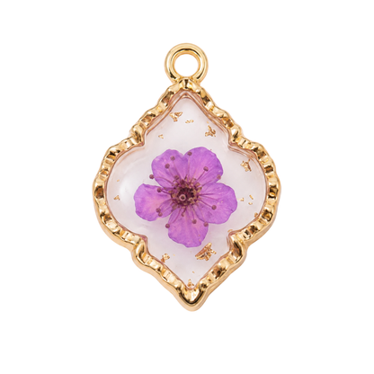 Pressed Flower Resin Charm | Multiple Flower Color Options