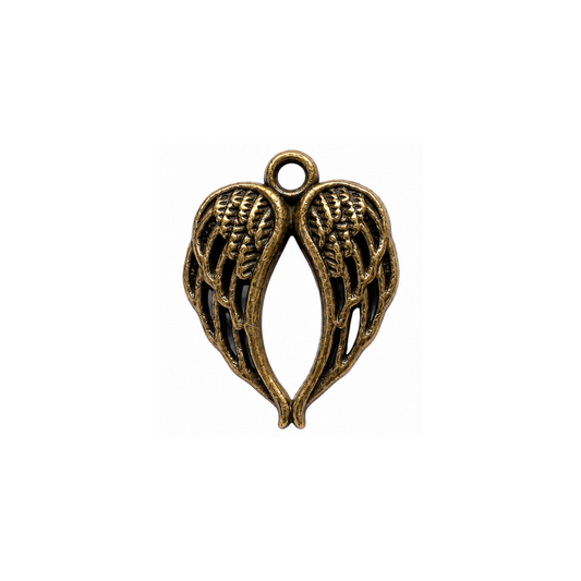 Vintage Angel Wings Charm | Antique Bronze Wing Charm | Charm Bar Pendant
