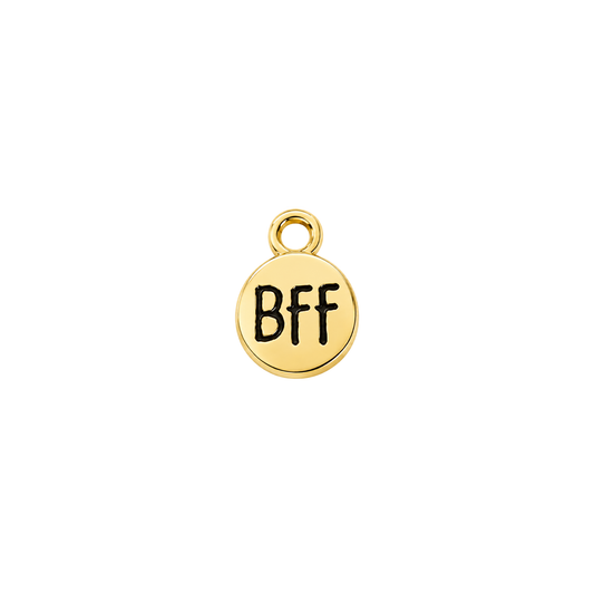 BFF Friendship Charm | Gold Best Friends Charm | Mini Round Charm Pendant