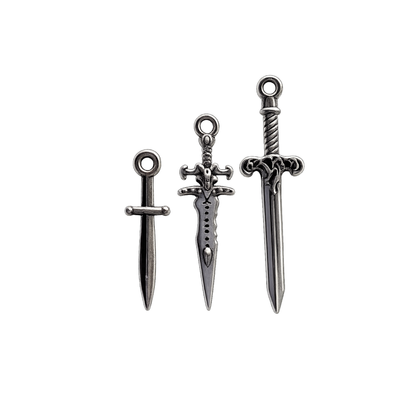 Silver Sword Charms | Fantasy Dagger & Sword Charm Collection | Bookish Charm Bar Accessories