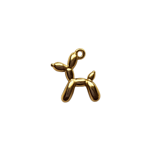 Gold Balloon Dog Charm | Balloon Animal Charm Pendant