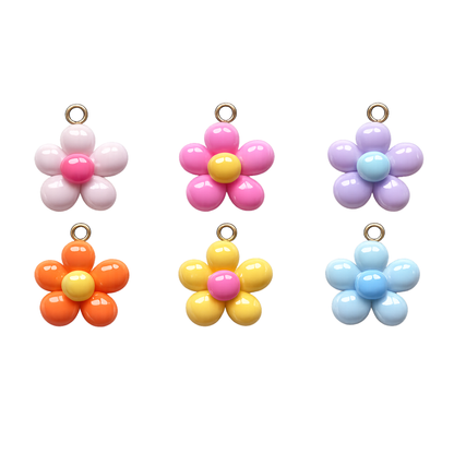 Pastel Daisy Flower Charms | Colorful Floral Charm Collection | Cute Flower Charm