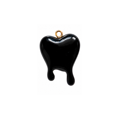 Dripping Heart Charms | Gothic Heart Charm | Black & Red Resin Heart Charm