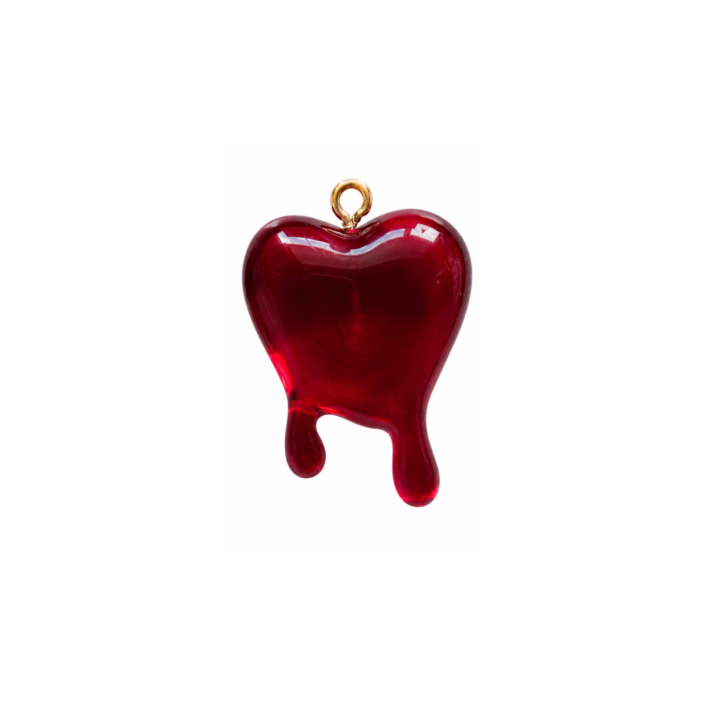 Dripping Heart Charms | Gothic Heart Charm | Black & Red Resin Heart Charm