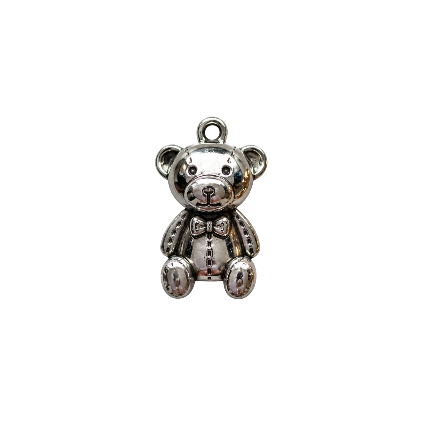 Silver Teddy Bear Charm | Classic Teddy Bear Accent Charm