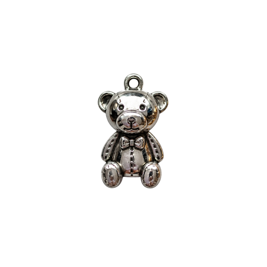Silver Teddy Bear Charm | Classic Teddy Bear Accent Charm