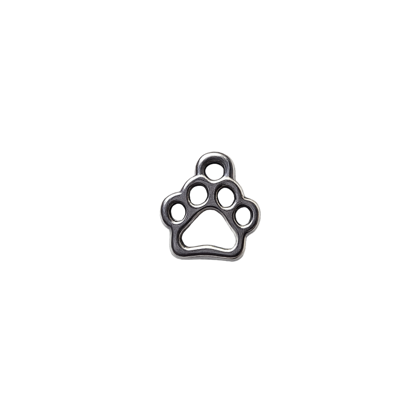 Mini Silver Paw Print Charm | Open Paw Accent Charm