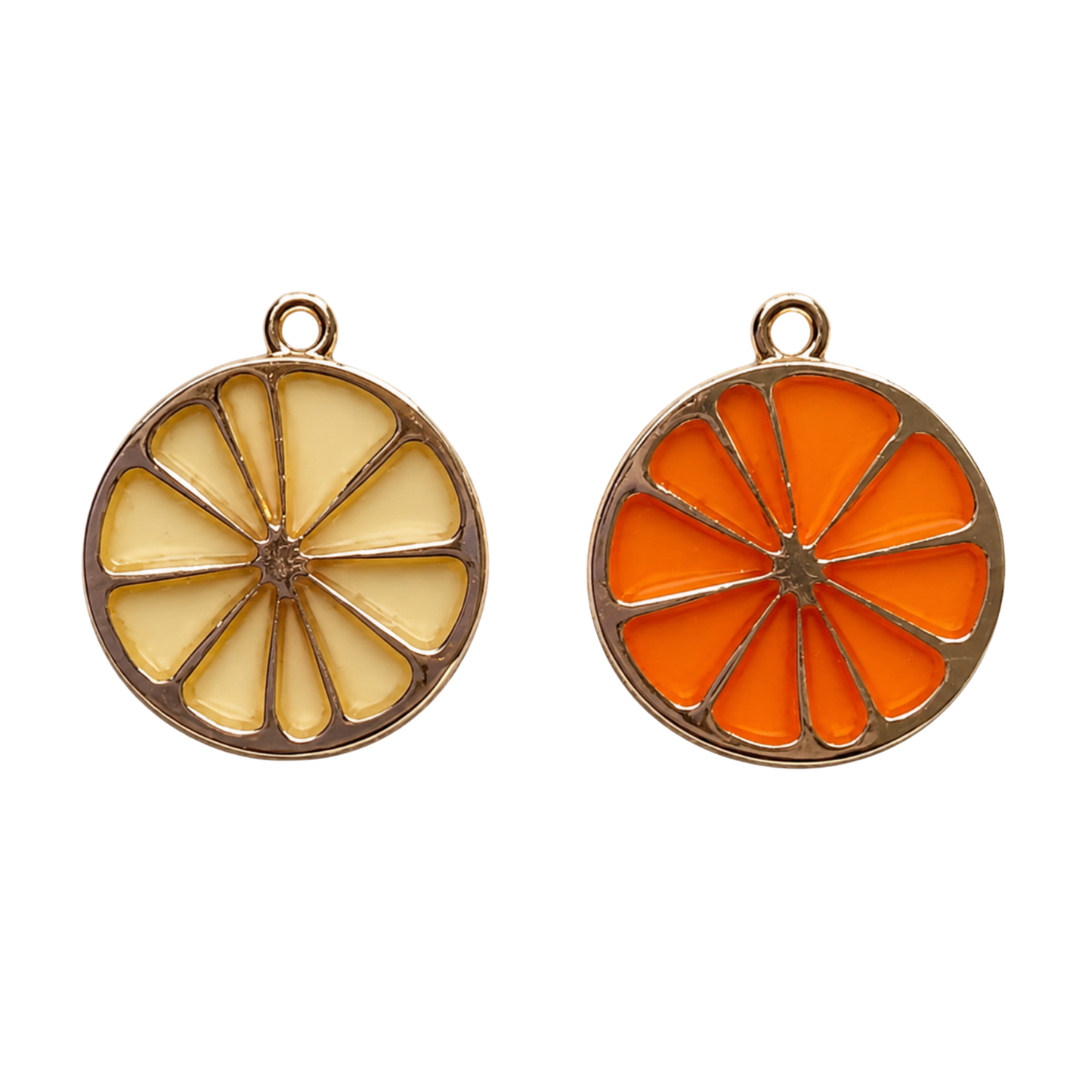 Citrus Slice Charm | Orange & Lemon Enamel Charm