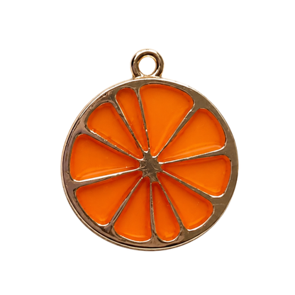 Citrus Slice Charm | Orange & Lemon Enamel Charm
