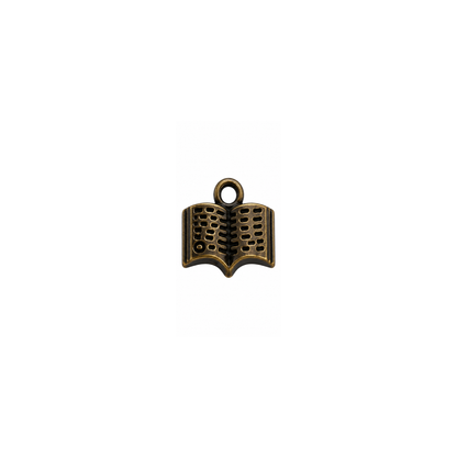Open Book Charm | Mini Reading Book Charm | Gold or Antique Bronze